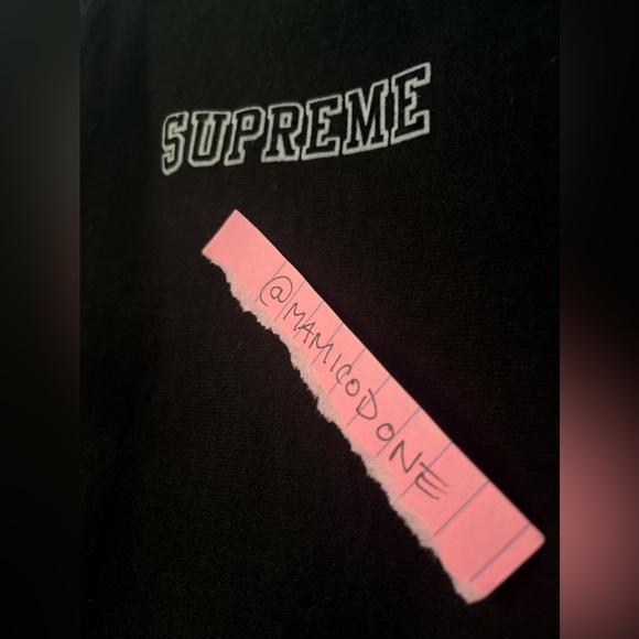 Supreme FW ‘16 Stripe Cuff Hooded Sweatshirt (Small, Black) - Picture 4 of 6